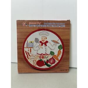 Gourmet Chef Trivet Reverse For Wall Plaque Hand Painted Fine Ceramicware
